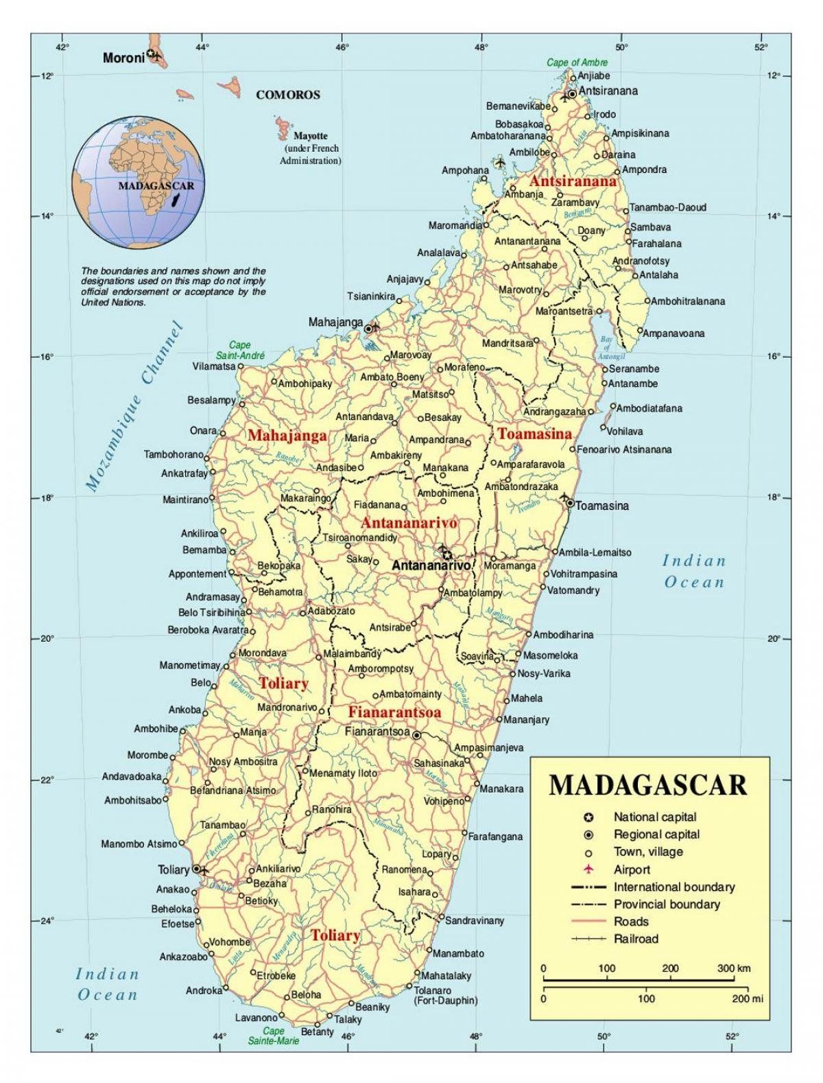 детаљна карта са Мадагаскара