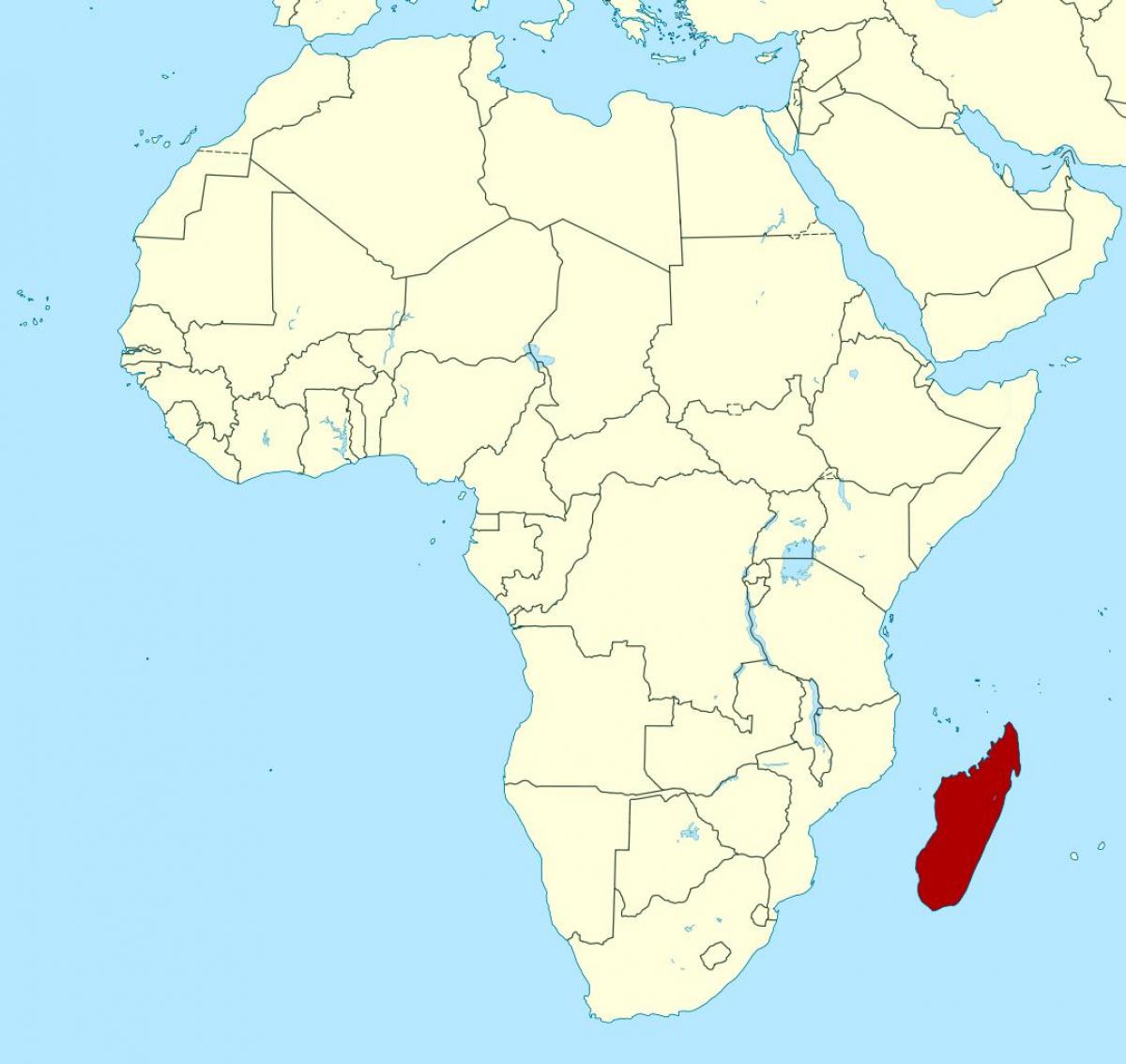 Мадагаскар на мапи Африке