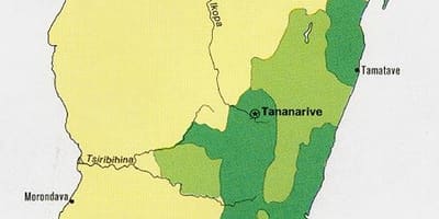 Мадагаскар карта густине насељености 