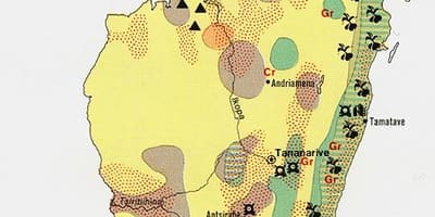 Карта са Мадагаскара природних ресурса