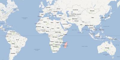 Карта света показује Мадагаскар