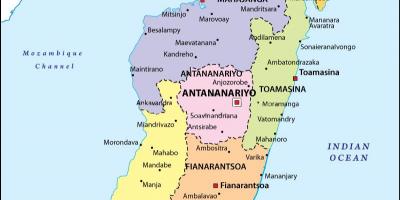 Карта политичка карта Мадагаскар