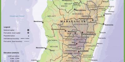 Карта физичка карта Мадагаскар
